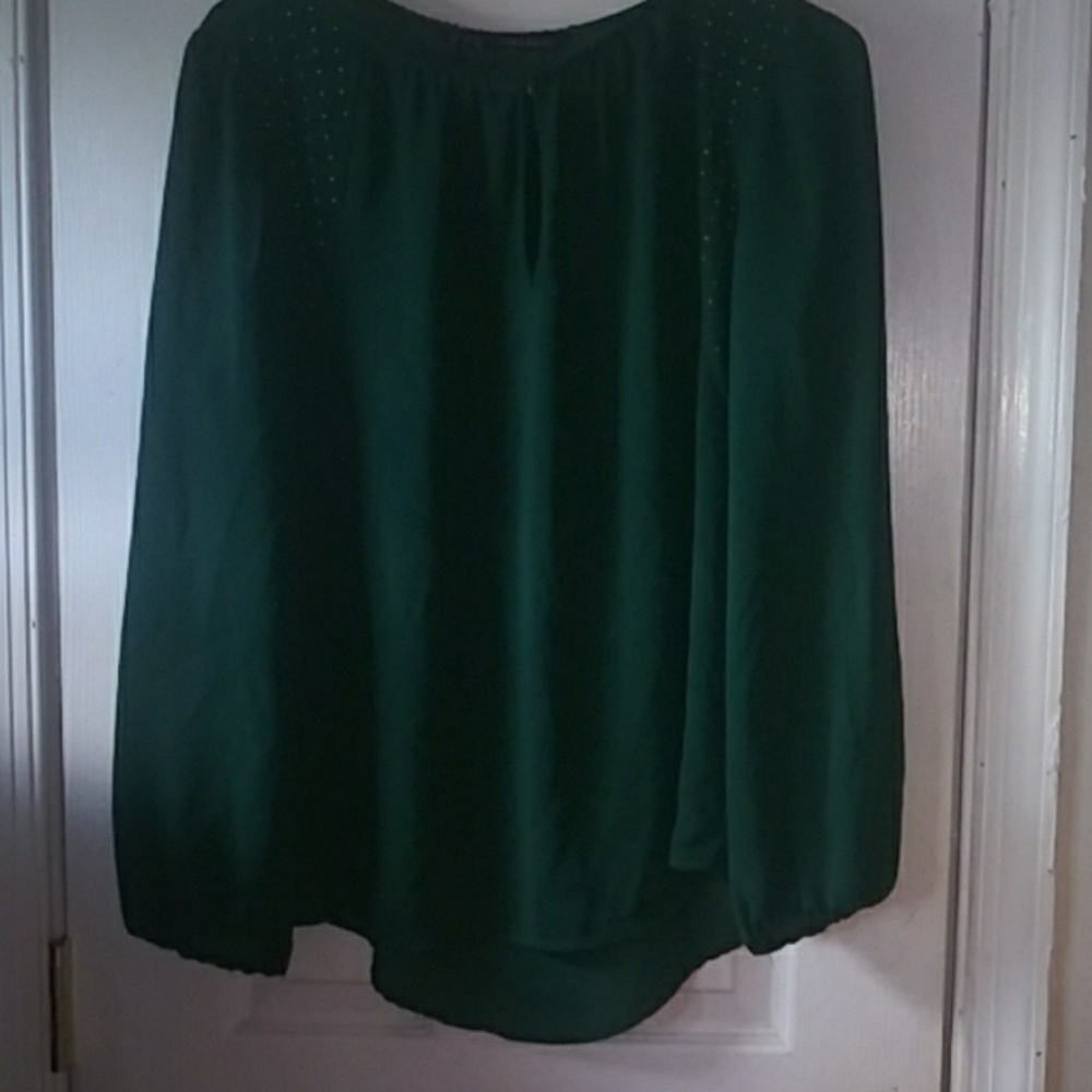Women dark green top blouse